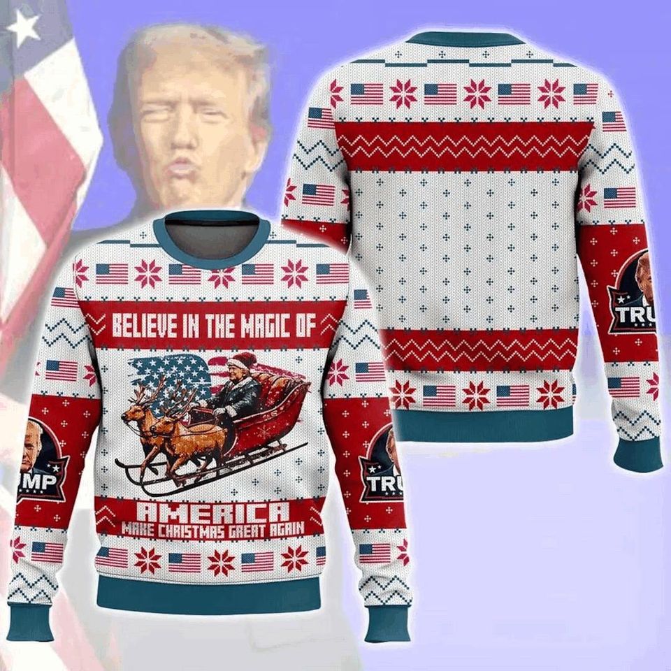 Trump Christmas Ugly Sweater, Humorous Trump Christmas Sweater