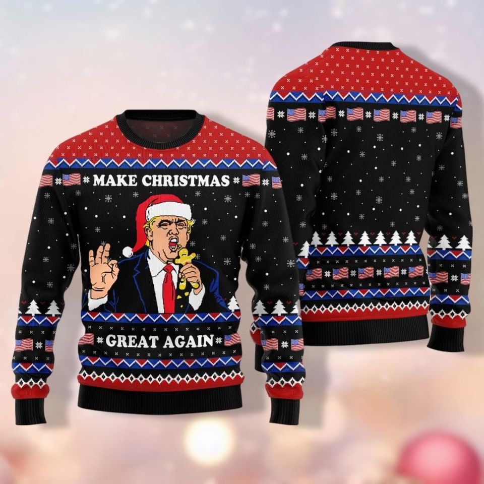 Trump Christmas Ugly Sweater, Make Christmas Great Again Trump Ugly Sweater