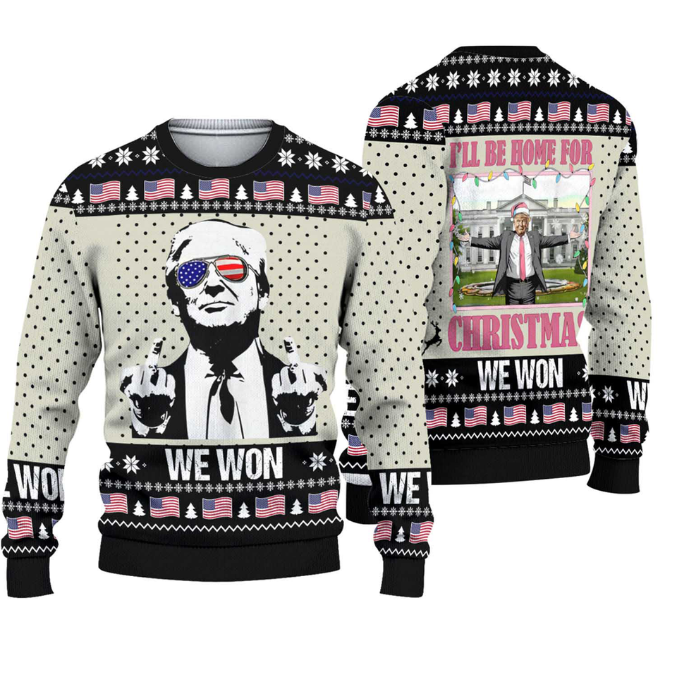 Trump Christmas Ugly Sweater, Merry Christmas Great Again Ugly Sweater