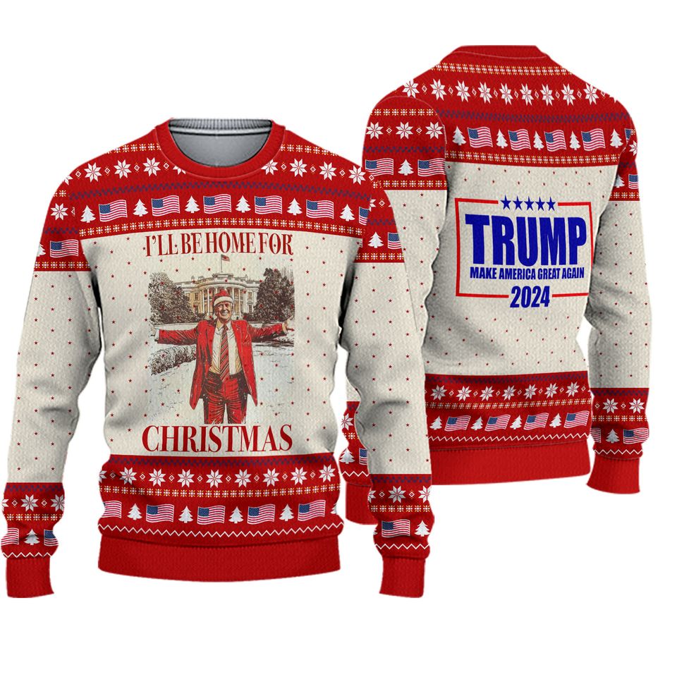 Trump Christmas Ugly Sweater,Merry Christmas Great Again Ugly Sweater