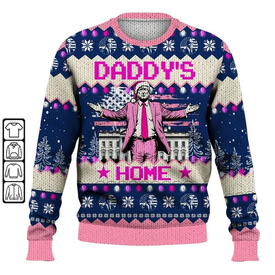 Trump Daddy Home Ugly Christmas Sweater
