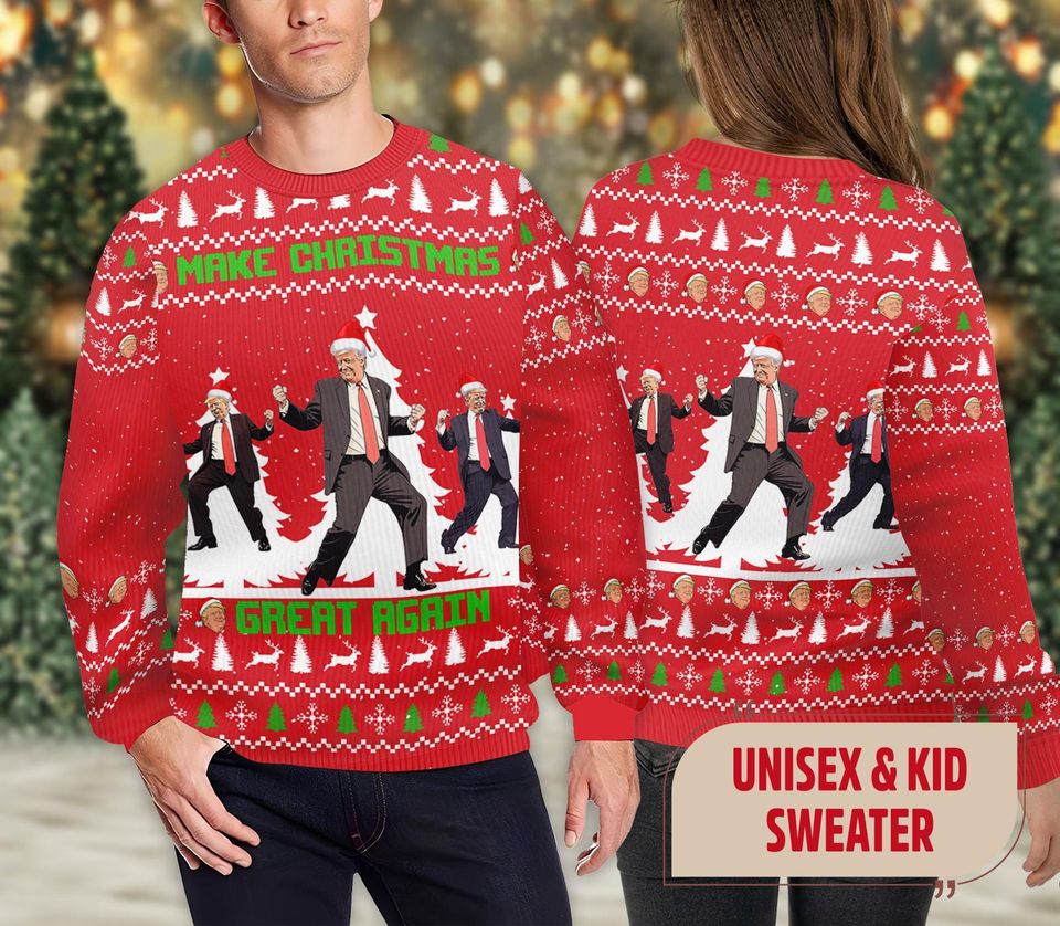 Trump Dancing Make Christmas Great Again Ugly Sweater