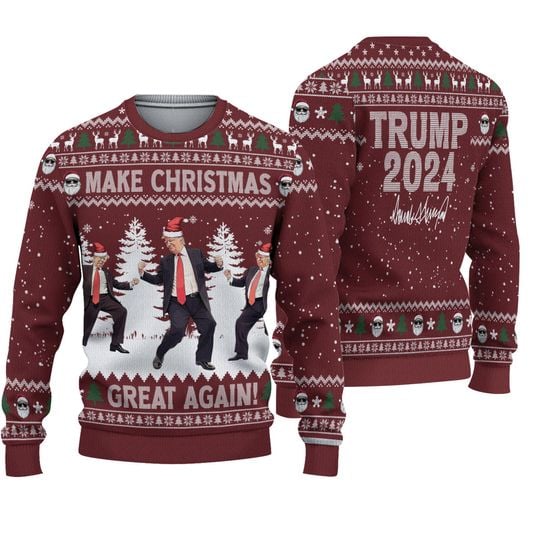 Trump Dancing Make Christmas Great Again Ugly Sweater - Image 2