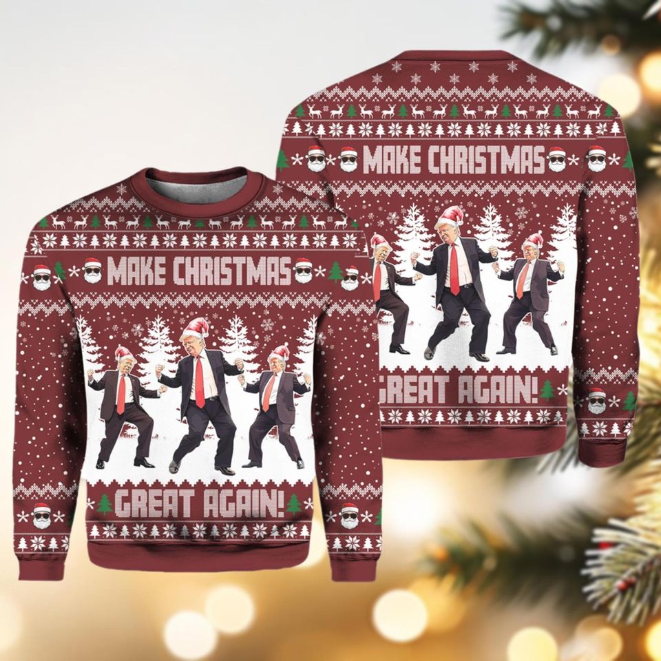 Trump Dancing Make Christmas Great Again Ugly Sweater