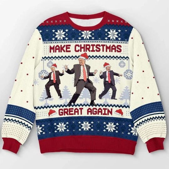 Trump Dancing Make Christmas Great Again Ugly Sweater - Image 5
