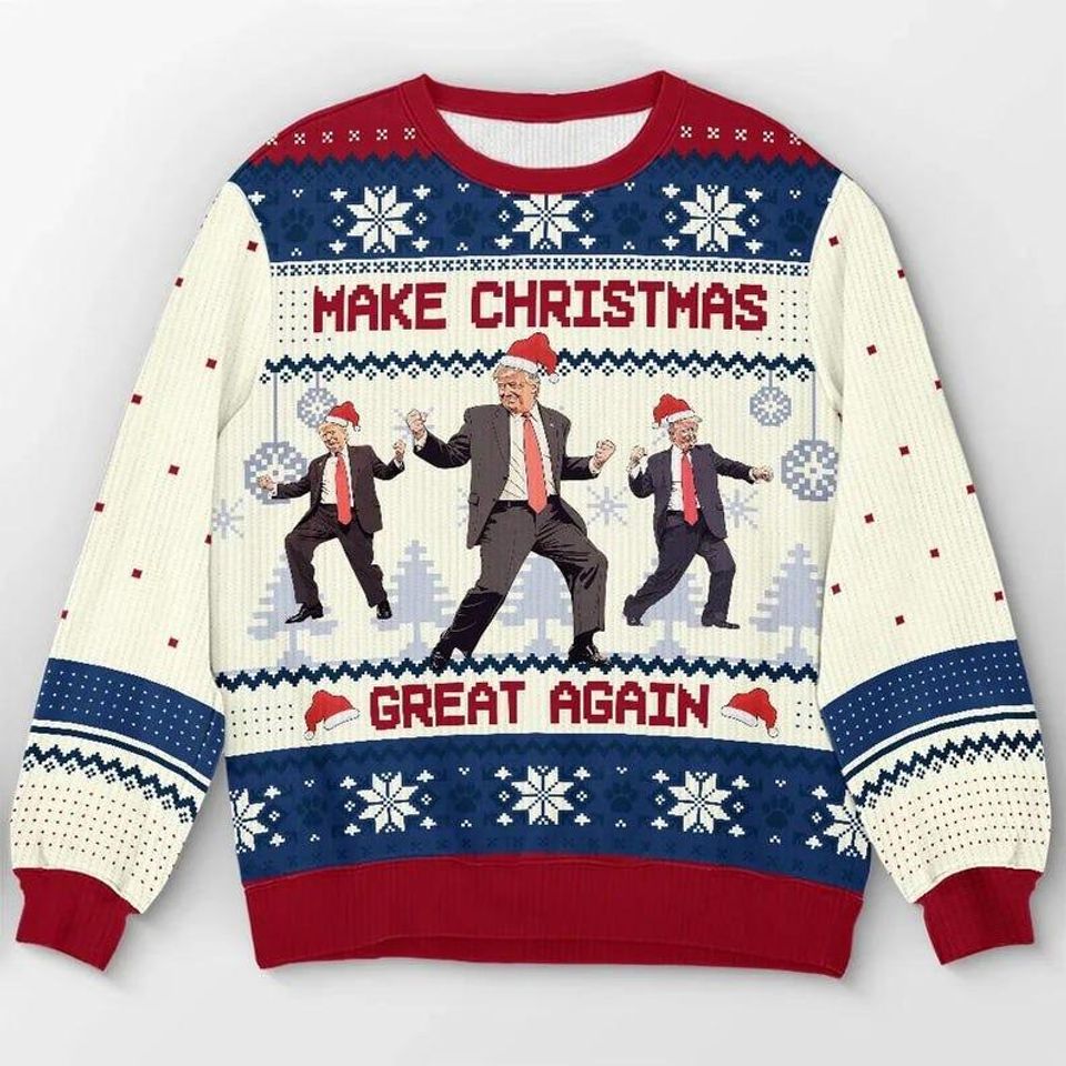 Trump Dancing Make Christmas Great Again Ugly Sweater