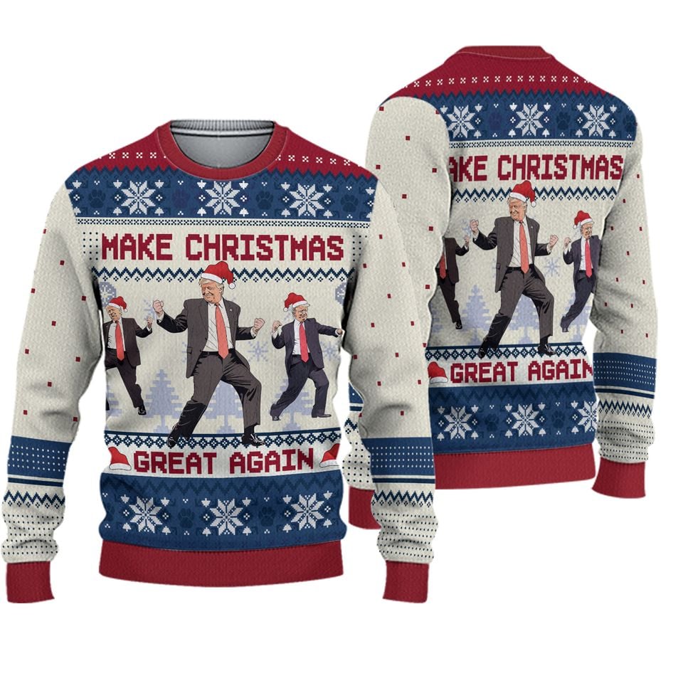 Trump Dancing Make Christmas Great Again Ugly Sweater