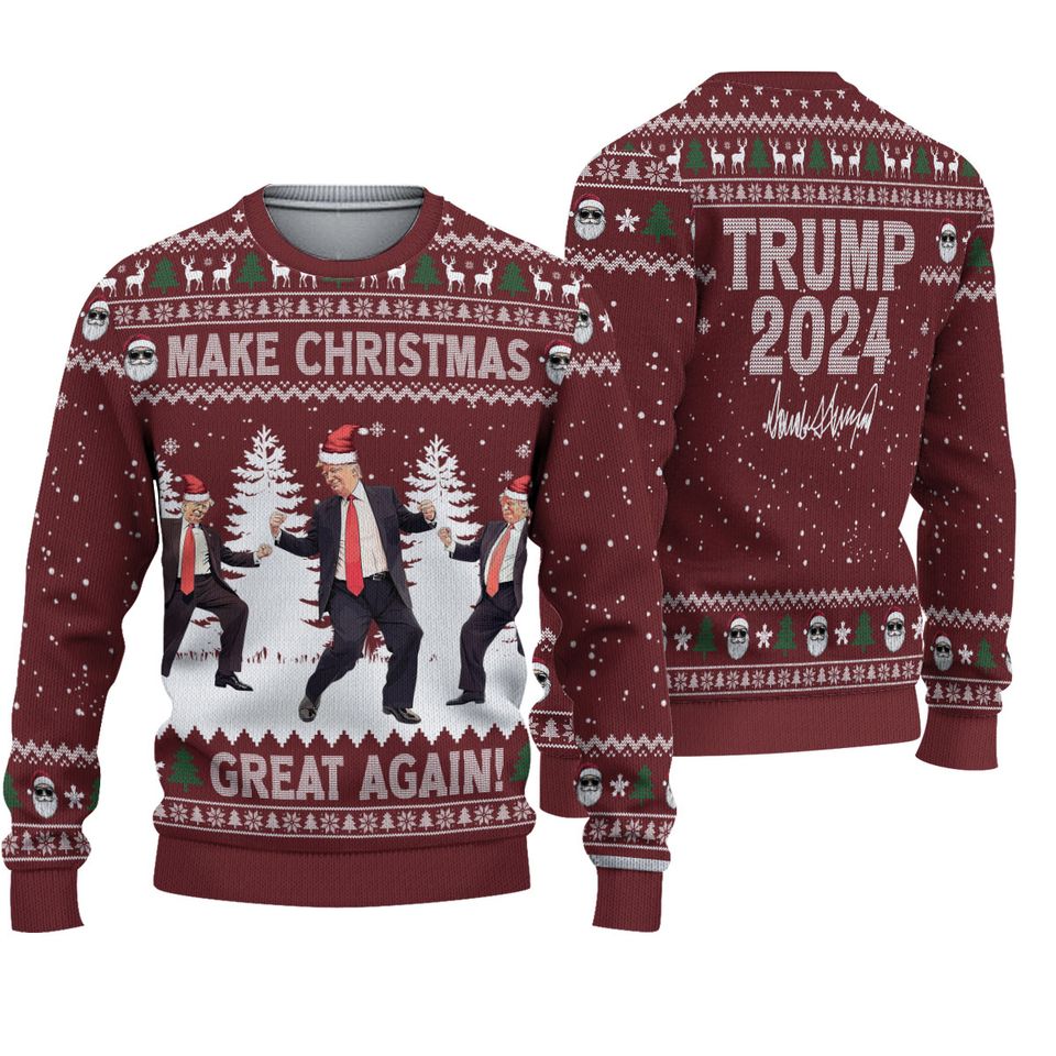 Trump Dancing Make Christmas Great Again Ugly Sweater