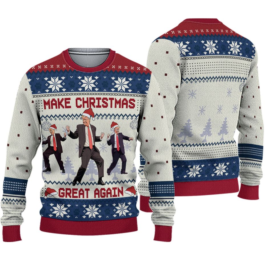 Trump Dancing Make Christmas Great Again Ugly Sweater, Election Gift