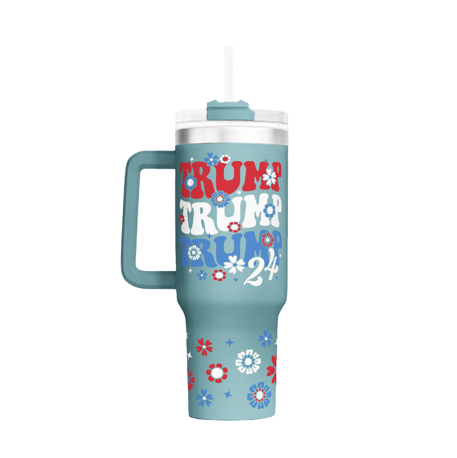 Trump Flower Power Custom Stanley Cup 40 oz 30 oz Tumbler With HandleTVC2301766
