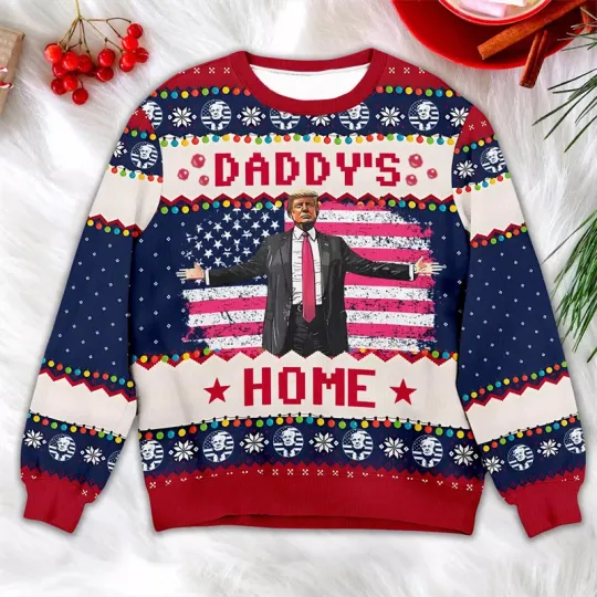 Trump Graphic Ugly Christmas Sweater Funny Trump Supporter 3D Printed Xmas Sweatshirt - Image 42