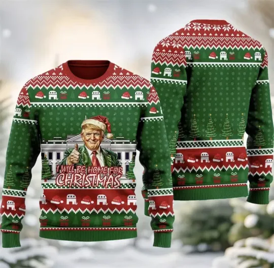 Trump Graphic Ugly Christmas Sweater Funny Trump Supporter 3D Printed Xmas Sweatshirt - Image 29