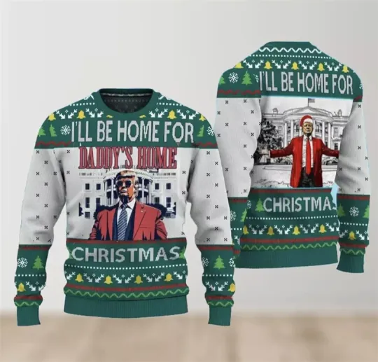 Trump Graphic Ugly Christmas Sweater Funny Trump Supporter 3D Printed Xmas Sweatshirt - Image 25