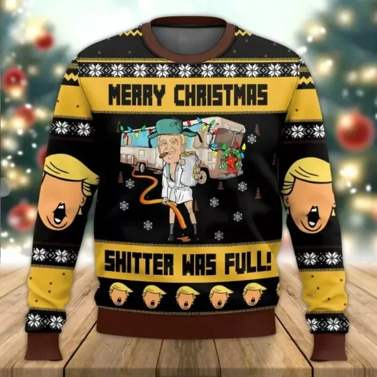 Trump Graphic Ugly Christmas Sweater Funny Trump Supporter 3D Printed Xmas Sweatshirt - Image 26