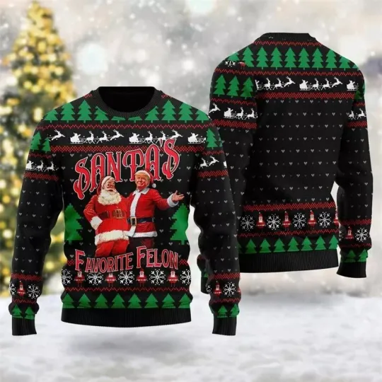 Trump Graphic Ugly Christmas Sweater Funny Trump Supporter 3D Printed Xmas Sweatshirt - Image 34