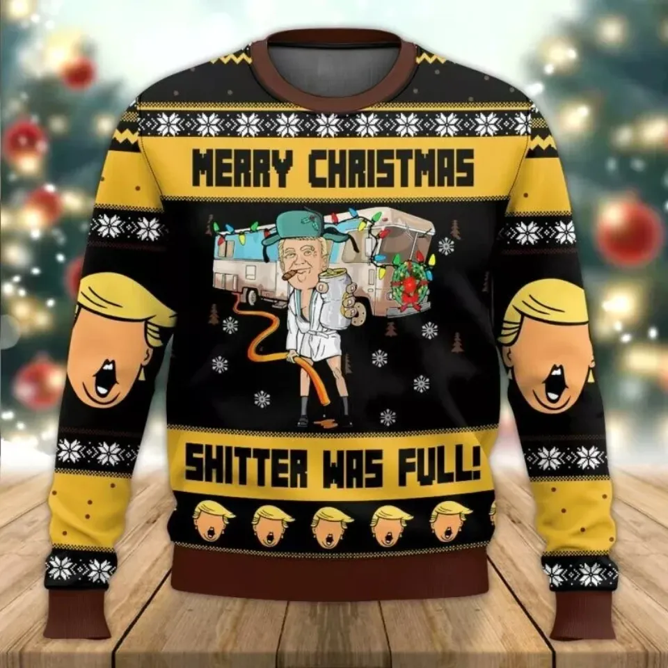 Trump Graphic Ugly Christmas Sweater Funny Trump Supporter 3D Printed Xmas Sweatshirt - Image 5