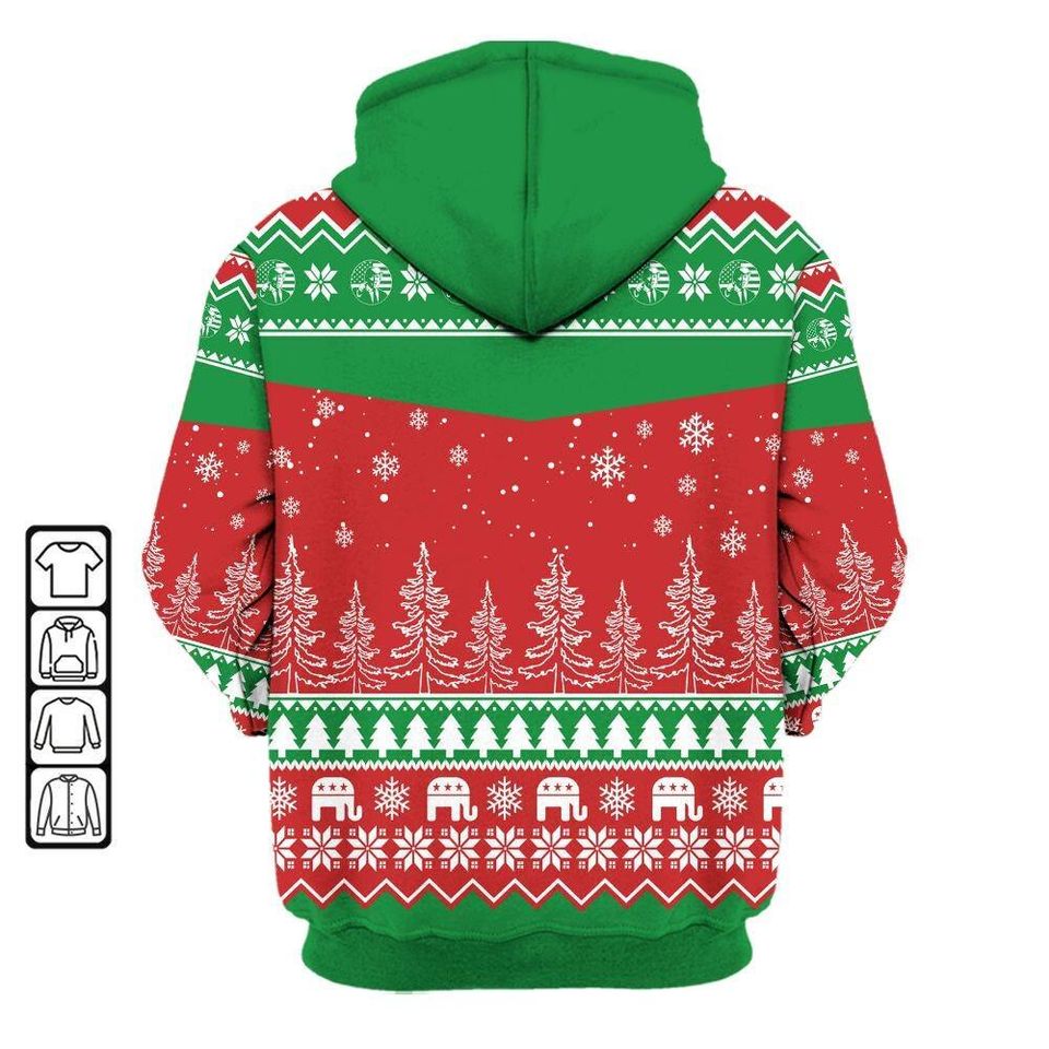 Trump I'll Be Home For Christmas Ugly Sweater, Trump Daddy Home - Image 7