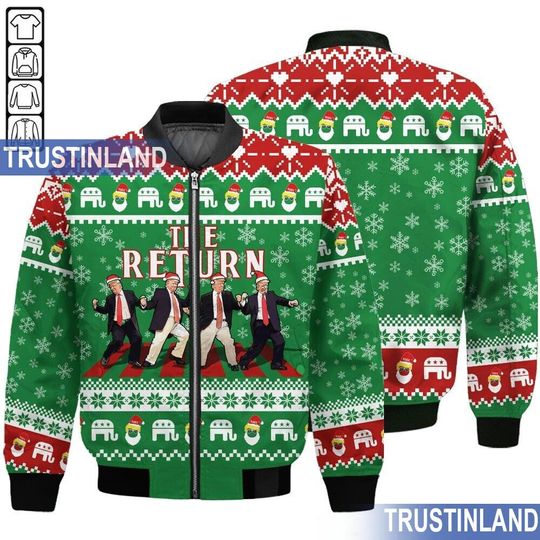 Trump The Return For Christmas Ugly Sweater, Trump Daddy Home - Image 18