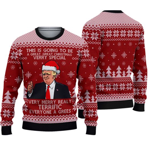 Trump This Is Going To Be A Great Shirt, Funny Trump Santa Ugly Christmas Sweater - Image 2