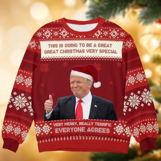 Trump This Is Going To Be A Great Sweater, Funny Trump Santa Ugly Christmas Sweater - Image 9