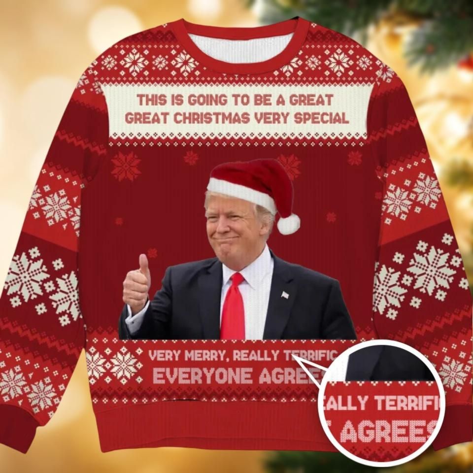 Trump This Is Going To Be A Great Sweater, Funny Trump Santa Ugly Christmas Sweater - Image 3