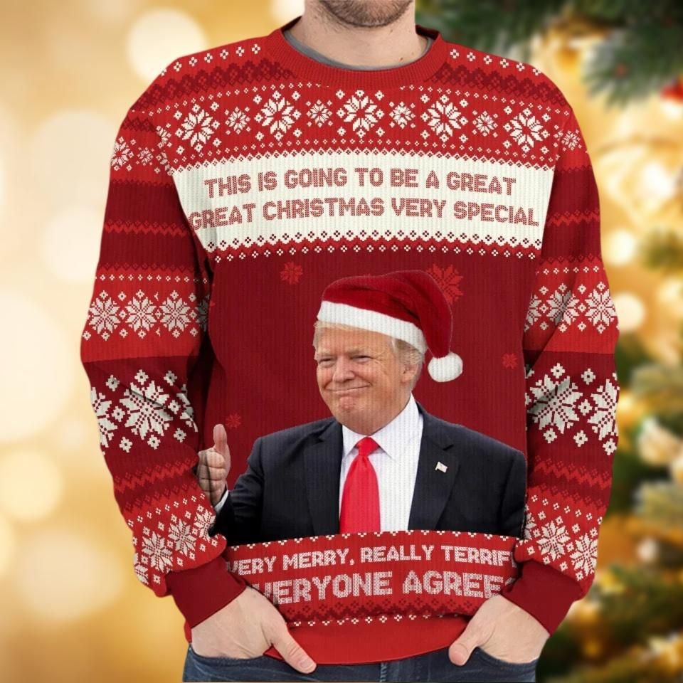 Trump This Is Going To Be A Great Sweater, Funny Trump Santa Ugly Christmas Sweater - Image 5