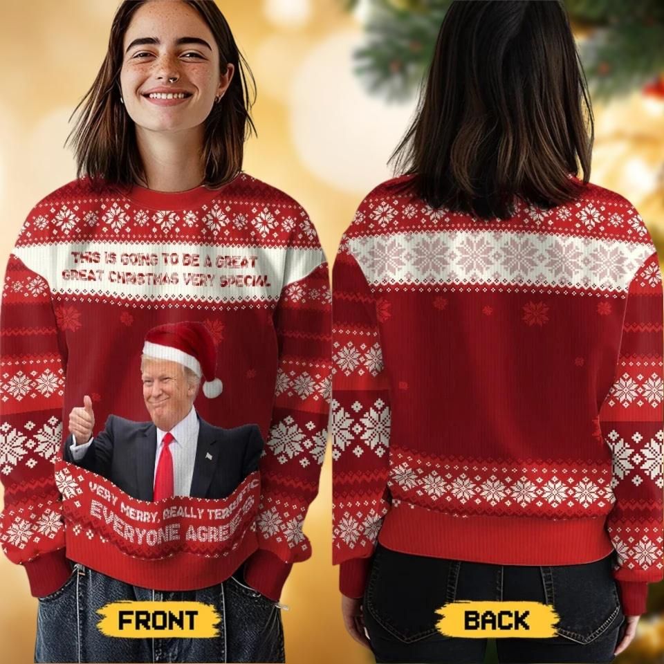 Trump This Is Going To Be A Great Sweater, Funny Trump Santa Ugly Christmas Sweater - Image 4