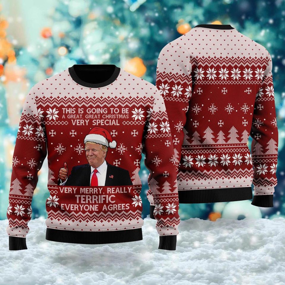 Trump This Is Going To Be A Great Sweatshirt, Funny Trump Santa Ugly Christmas Sweater