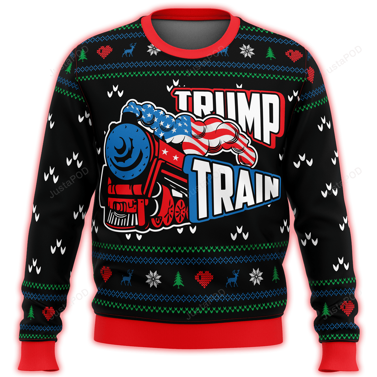 Trump Train Premium Ugly Christmas Sweater Adult 3D Funny Matching for family