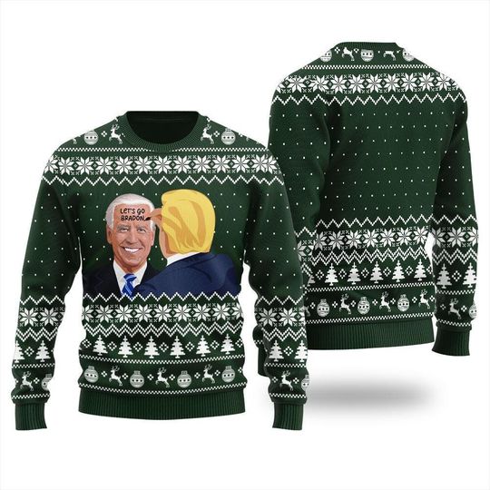 Trump Ugly Christmas Sweater, Biden Trump Christmas Sweater - Image 15