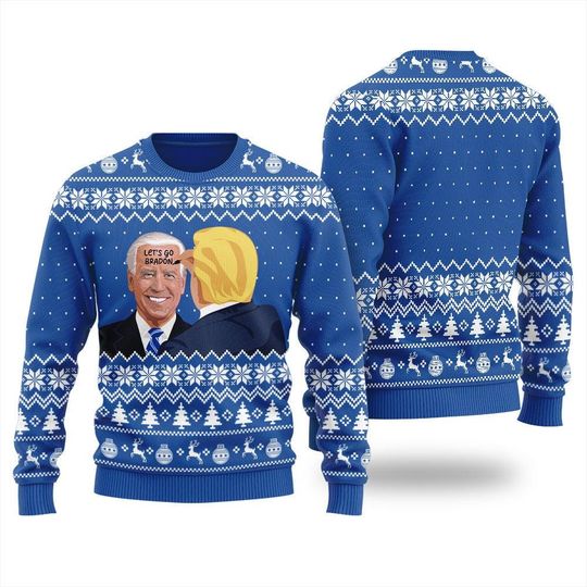 Trump Ugly Christmas Sweater, Biden Trump Christmas Sweater - Image 14