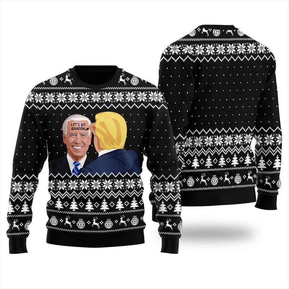 Trump Ugly Christmas Sweater, Biden Trump Christmas Sweater - Image 6