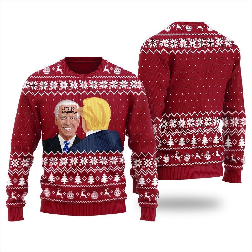 Trump Ugly Christmas Sweater, Biden Trump Christmas Sweater - Image 3