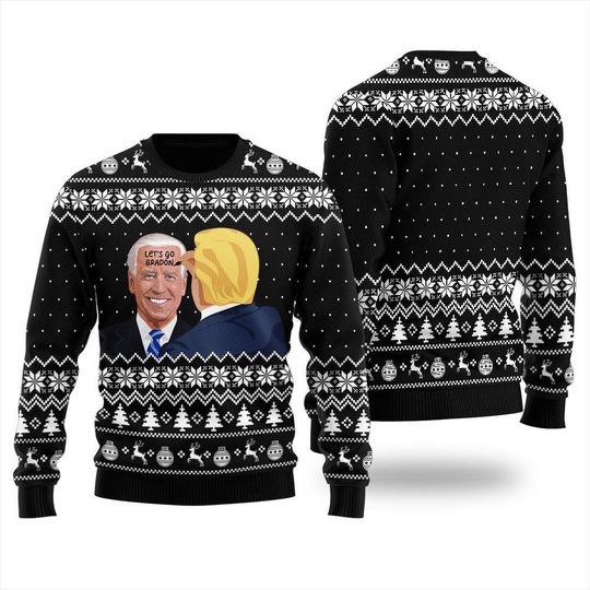 Trump Ugly Christmas Sweater, Biden Trump Christmas Sweater - Image 16