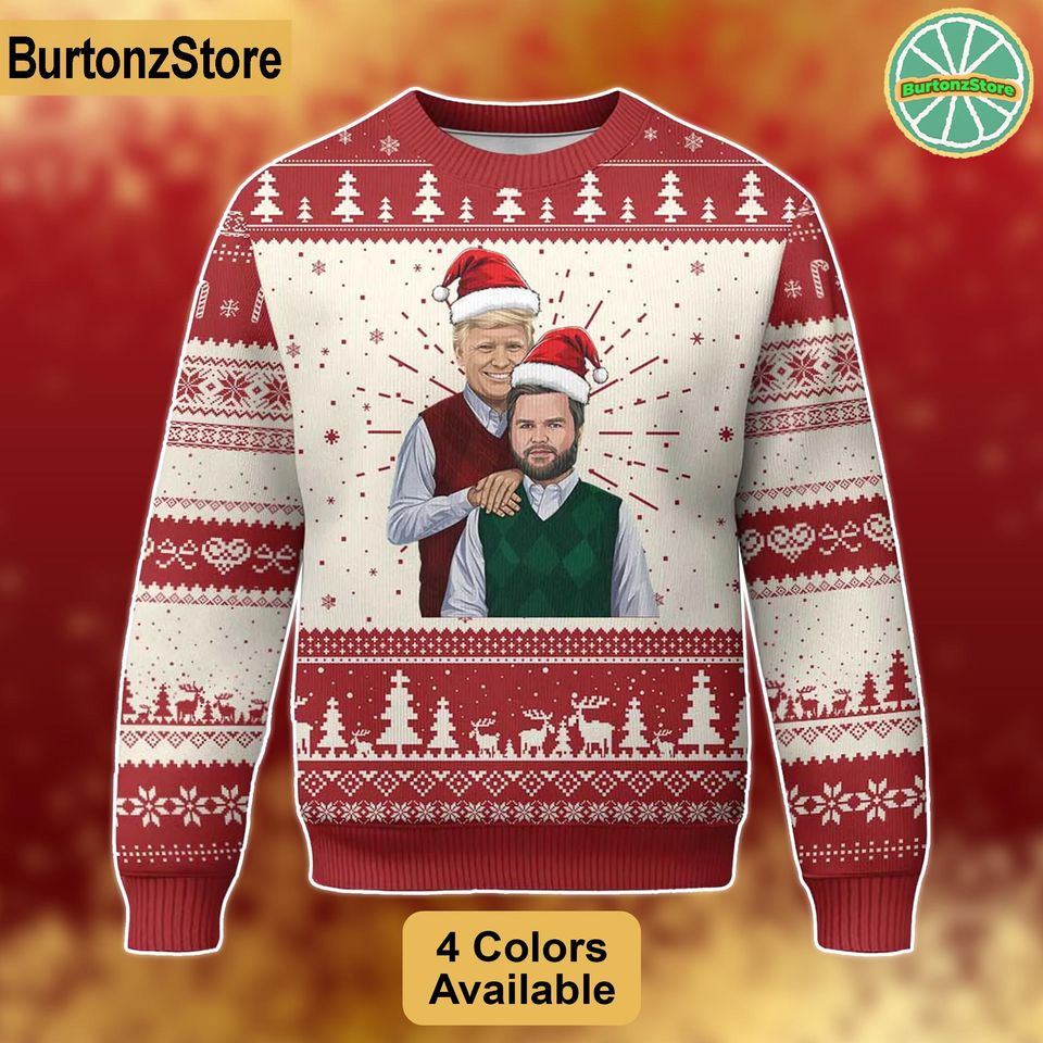 Trump Vance 2024 Ugly Christmas Sweater, Donald Trump President Sweater