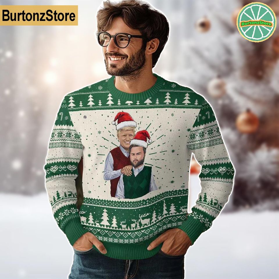 Trump Vance 2024 Ugly Christmas Sweater, Donald Trump President Sweater - Image 3