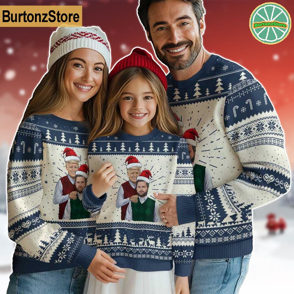 Trump Vance 2024 Ugly Christmas Sweater, Donald Trump President Sweater - Image 4