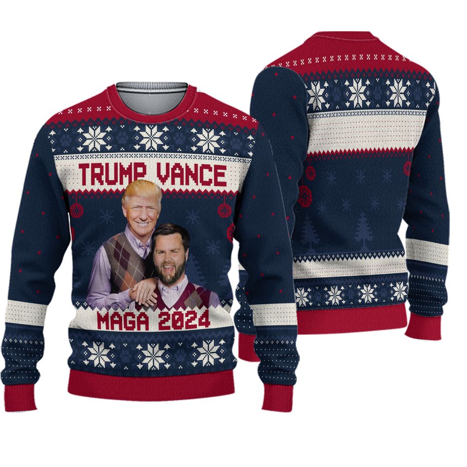 Trump Vance 2024 Ugly Christmas Sweater - Holiday Humor
