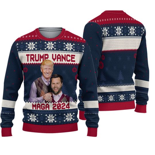 Trump Vance 2024 Ugly Christmas Sweater - Holiday Humor - Image 2