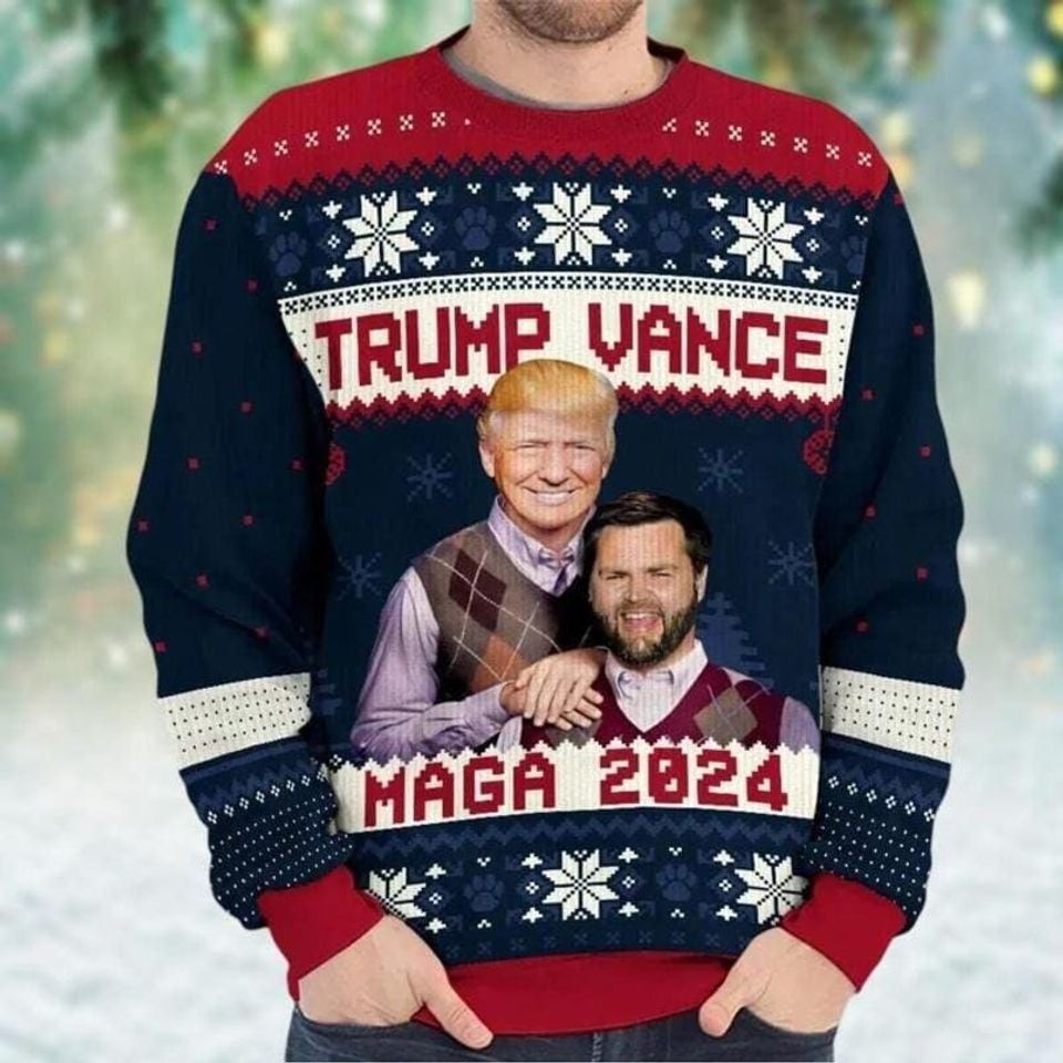 Trump Vance 24 Ugly Christmas Sweater, Trump 2024 Sweatshirt