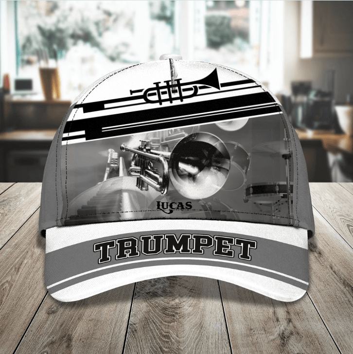 Trumpet Cap, Personalized Trumpet Classic Cap for Men, Women, Custom Name Hat for Trumpet Players, Music Instrument Trucker Hats Custom Hats Gifts For Men & Women