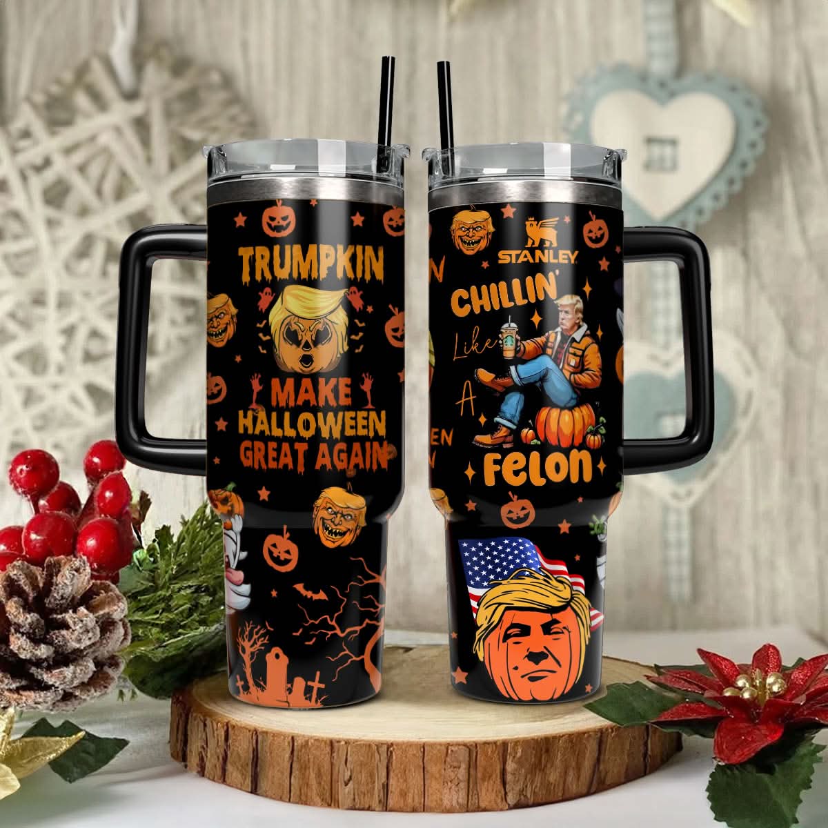 Trumpkin Make Halloween Custom Stanley Cup 40 oz 30 oz Tumbler With HandleTVC2301469 - Image 2