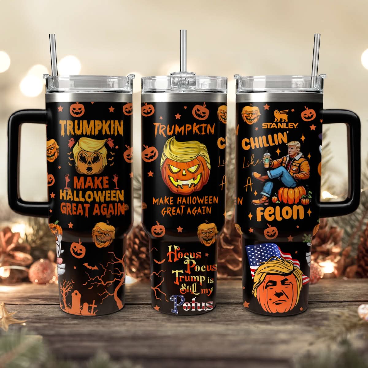 Trumpkin Make Halloween Custom Stanley Cup 40 oz 30 oz Tumbler With HandleTVC2301469