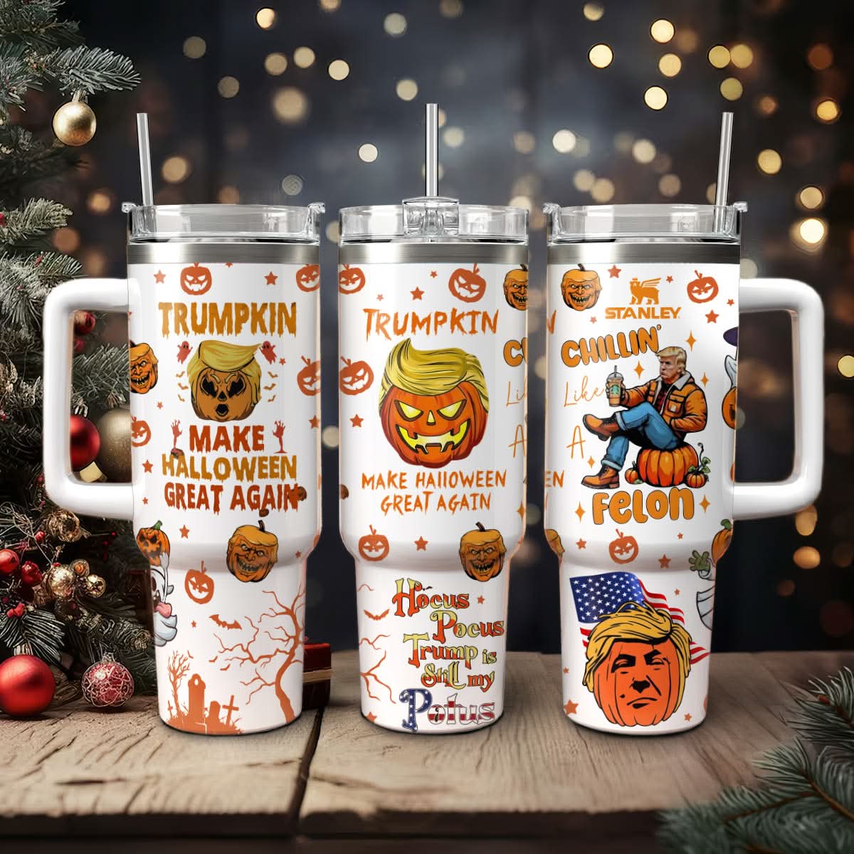 Trumpkin Make Halloween Custom Stanley Cup 40 oz 30 oz Tumbler With HandleTVC2301470
