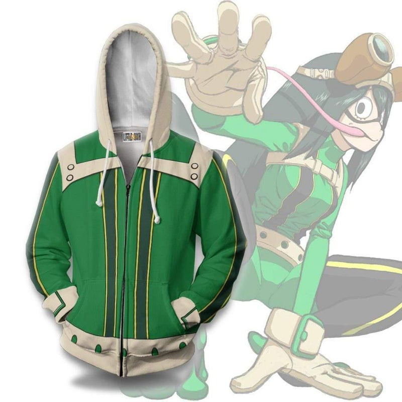 Tsuyu Asui Cosplay Costume My Hero Academia 3D All Over Print Hoodie, Zip Hoodie