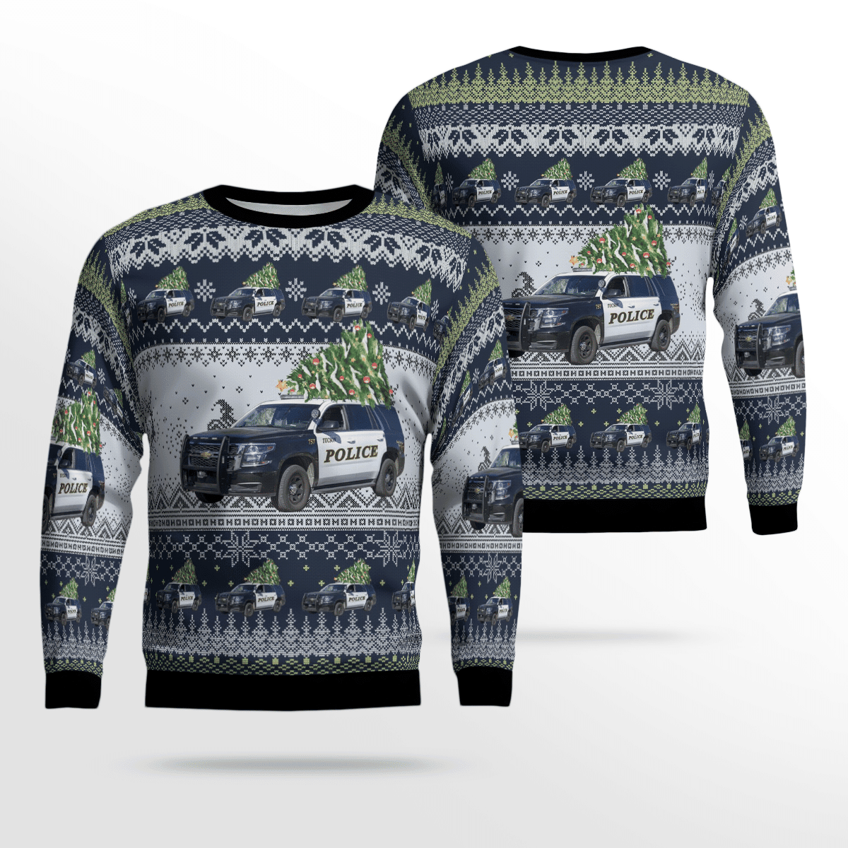 Tucson Police Department Chevrolet Tahoe Police Ugly Christmas Sweater Adult 3D Funny Matching for family
