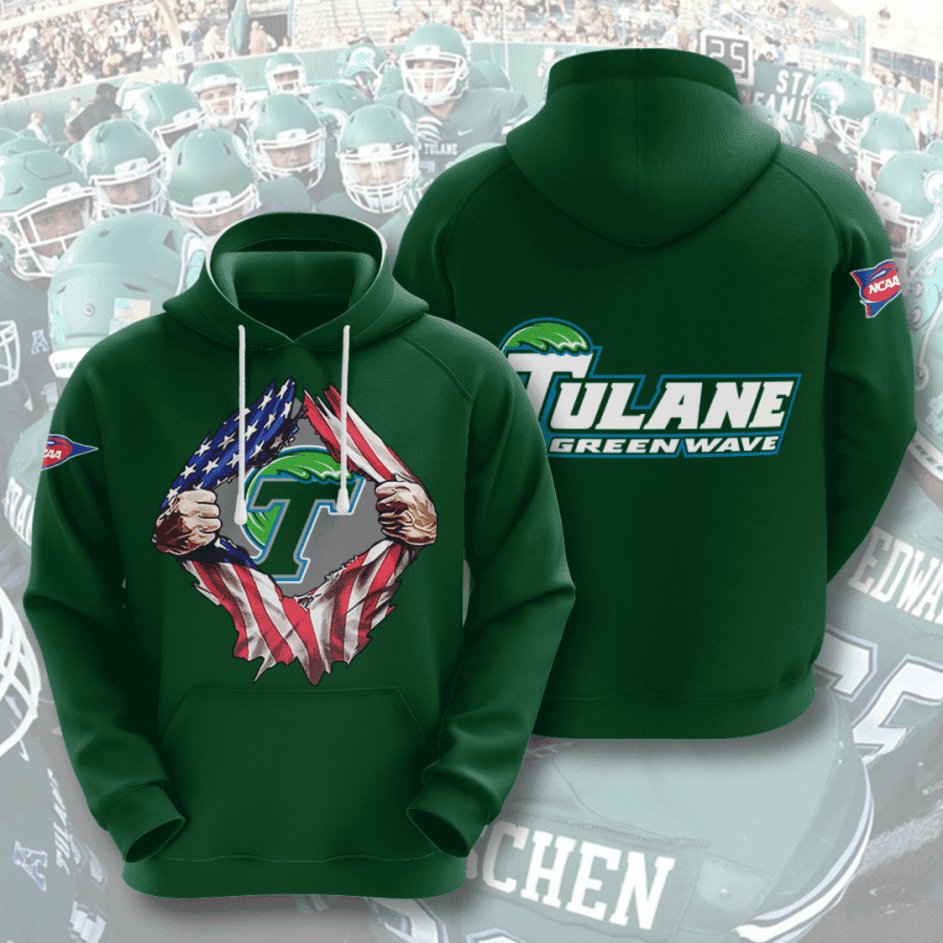 Tulane Green Wave American Football 3D All Over Print Hoodie, Zip Hoodie