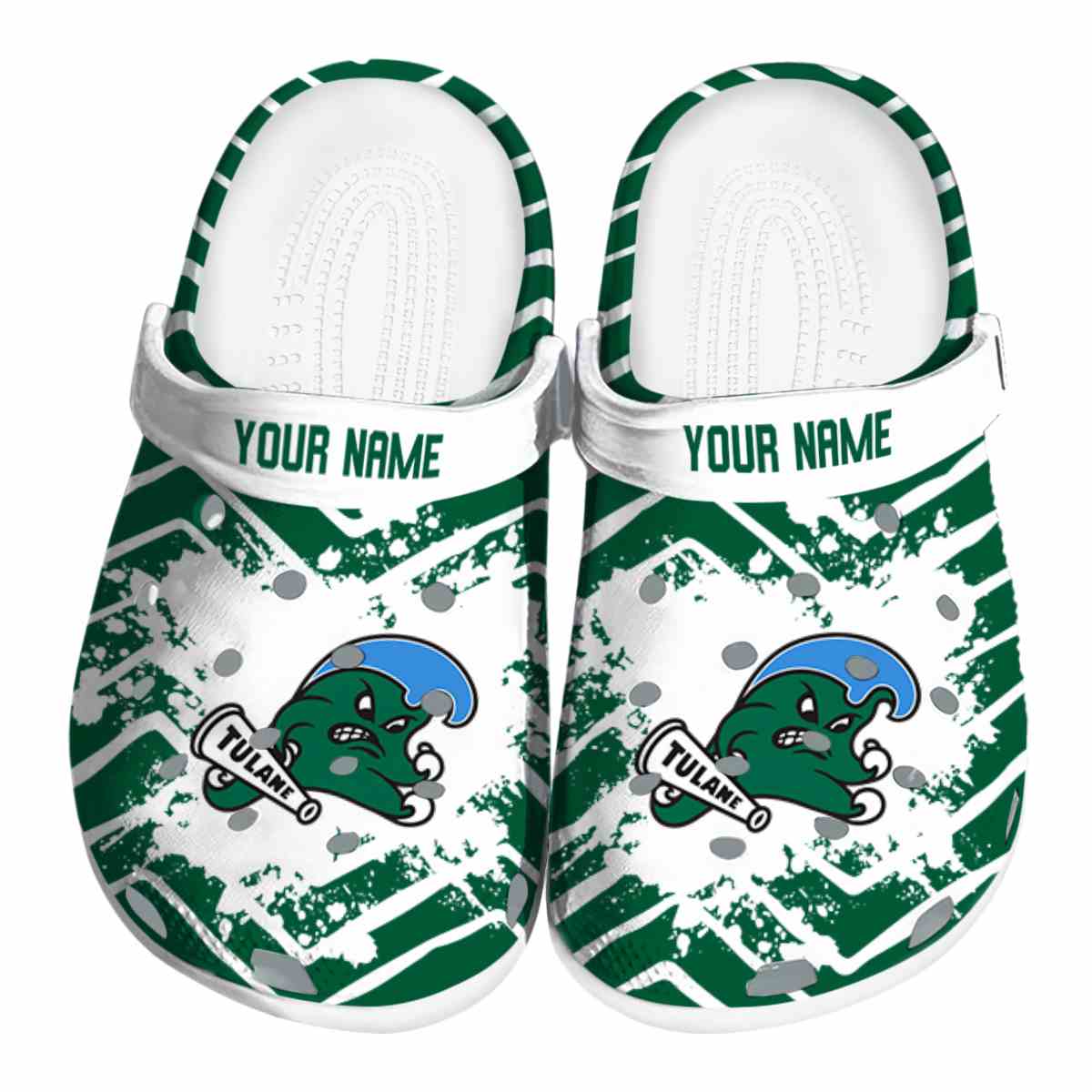 Tulane Green Wave NCAA Sport Crocs Crocband Clogs Shoes Comfortable For Men Women and Kids