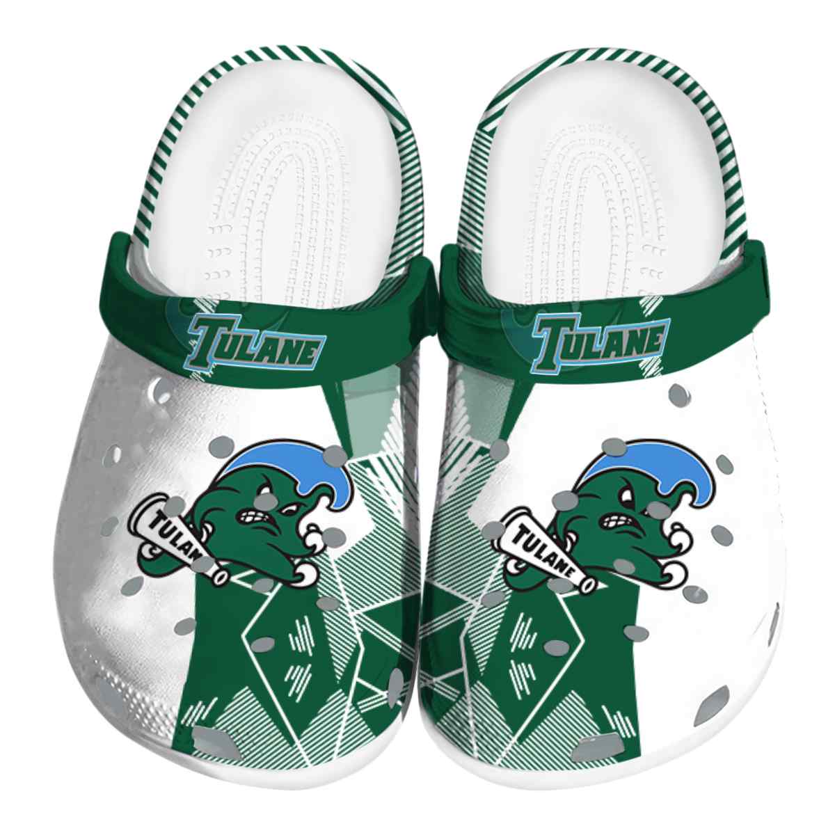 Tulane Green Wave NCAA Sport Crocs Crocband Clogs Shoes Comfortable For Men Women and Kids