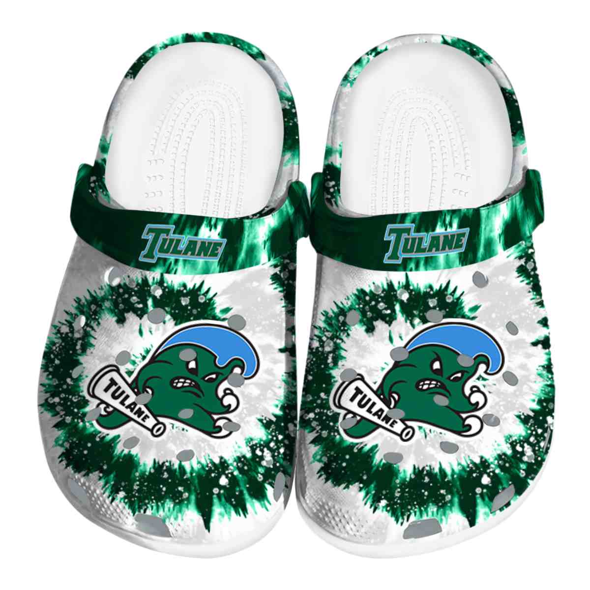 Tulane Green Wave NCAA Sport Crocs Crocband Clogs Shoes Comfortable For Men Women and Kids